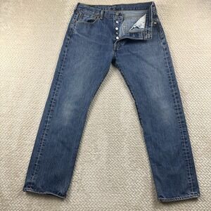 Levi's 501 xx Button fly Mens Jeans 34x30 Blue Denim 90s Street Grunge Casual